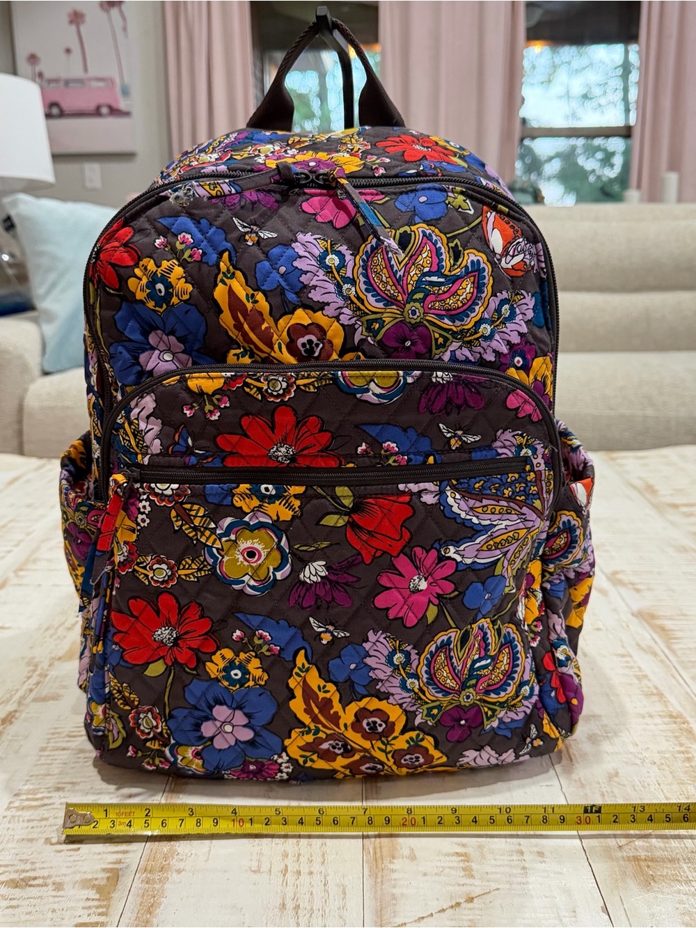 Vera Bradley Bancroft Quilted Floral Backpack - Colorful Bouquet Laptop Bag